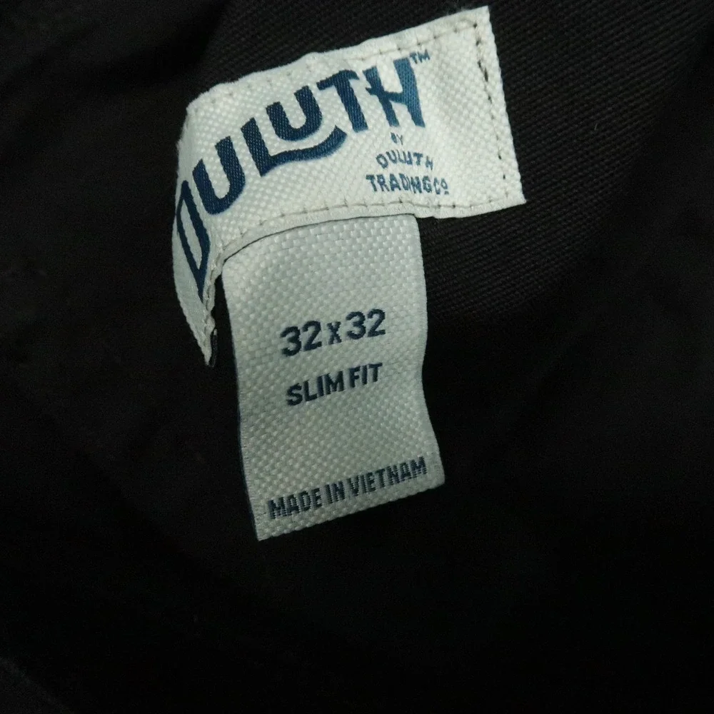 Duluth Pants Mens 32x32 Black DuluthFlex Fire Hose Slim Fit 5 Pocket Trouser